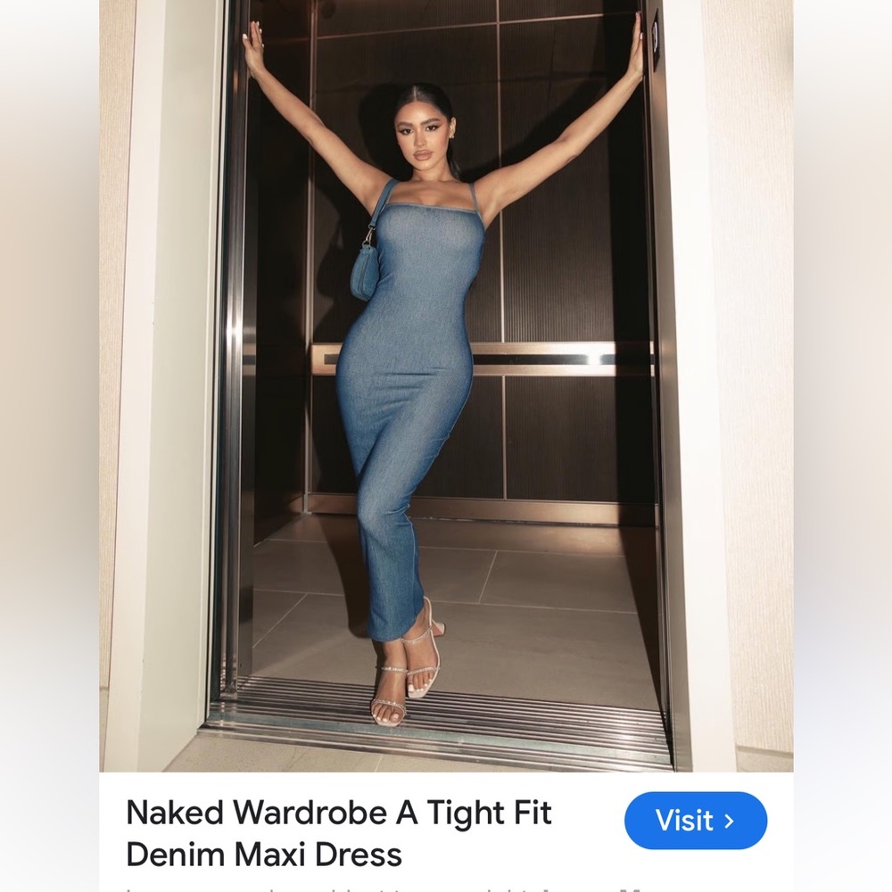 Naked Wardrobe Stretch Cotton Body-Con Maxi Dress